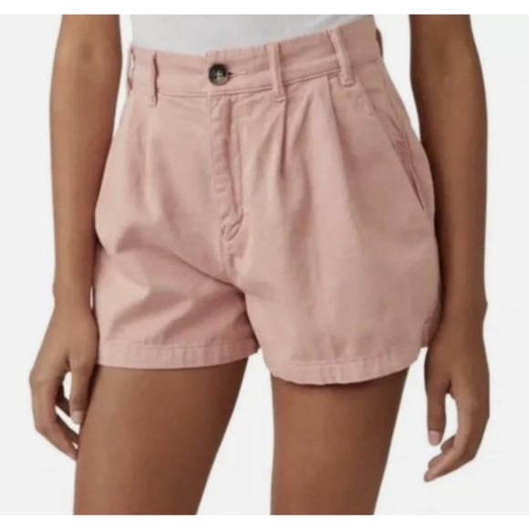 NEW Free People Billie Chino Shorts Light Blush Pink High Rise Shortie Sz 10 A34 - Picture 1 of 8